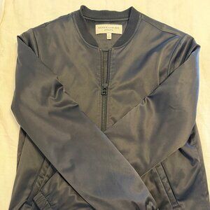 Derek Lam 10C Athleta Bomber Jacket Black Satin S P